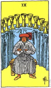 Nine of Cups--Rider-Waite tarot