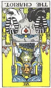 The Chariot reversed--Rider-Waite tarot