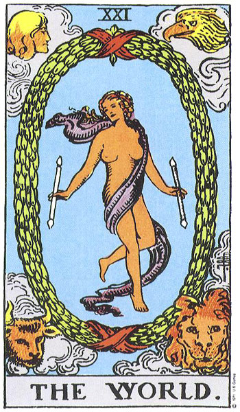 The World tarot (Rider-Waite) card