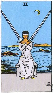 Two of Swords--Rider-Waite tarot