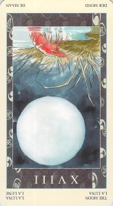 The Moon reversed--Samurai Tarot