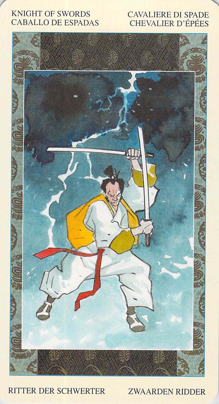 Knight of Swords--Samurai Tarot--Miyamoto Musashi