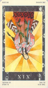 The Sun reversed--Samurai Tarot