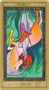 Knight of Chalices reversed--Yoga Tarot