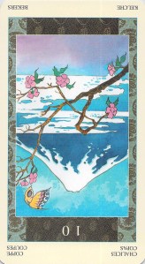 Ten of Cups reversed--Samurai Tarot
