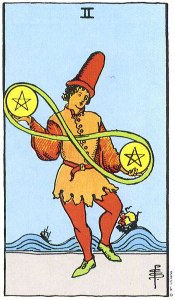 Two of Pentacles--Rider-Waite