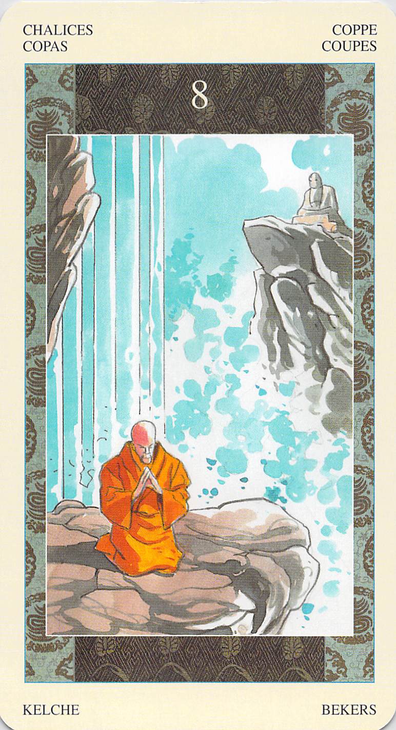 Eight of Chalices--Samurai Tarot