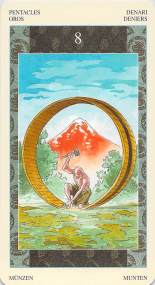 Eight of Pentacles--Samurai Tarot