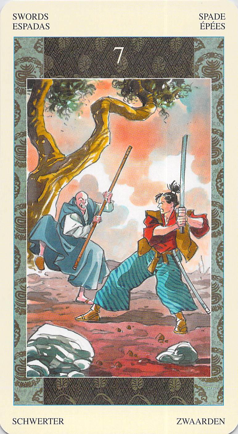 Seven of Swords--Samurai Tarot