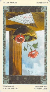 Ace of Chalices reversed -- Samurai Tarot