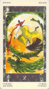 Wheel, reversed, Samurai Tarot