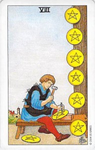 Eight of Pentacles, Universal Waite