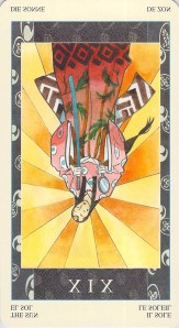 The Sun reversed, Samurai Tarot