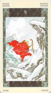 Nine of Wands -- Samurai Tarot