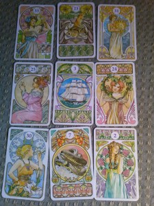 2nd spread on the end of Hammered, with the significator in the center chosen randomly