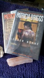 Silver Borne, by Patricia Briggs. From my local library!