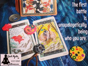 Samurai Tarot, Nine of Wands, Seven of Wands